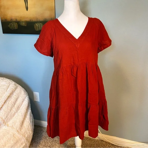 Old Navy Red Flutter-Sleeve Summer Dress - M - Picture 1 of 7
